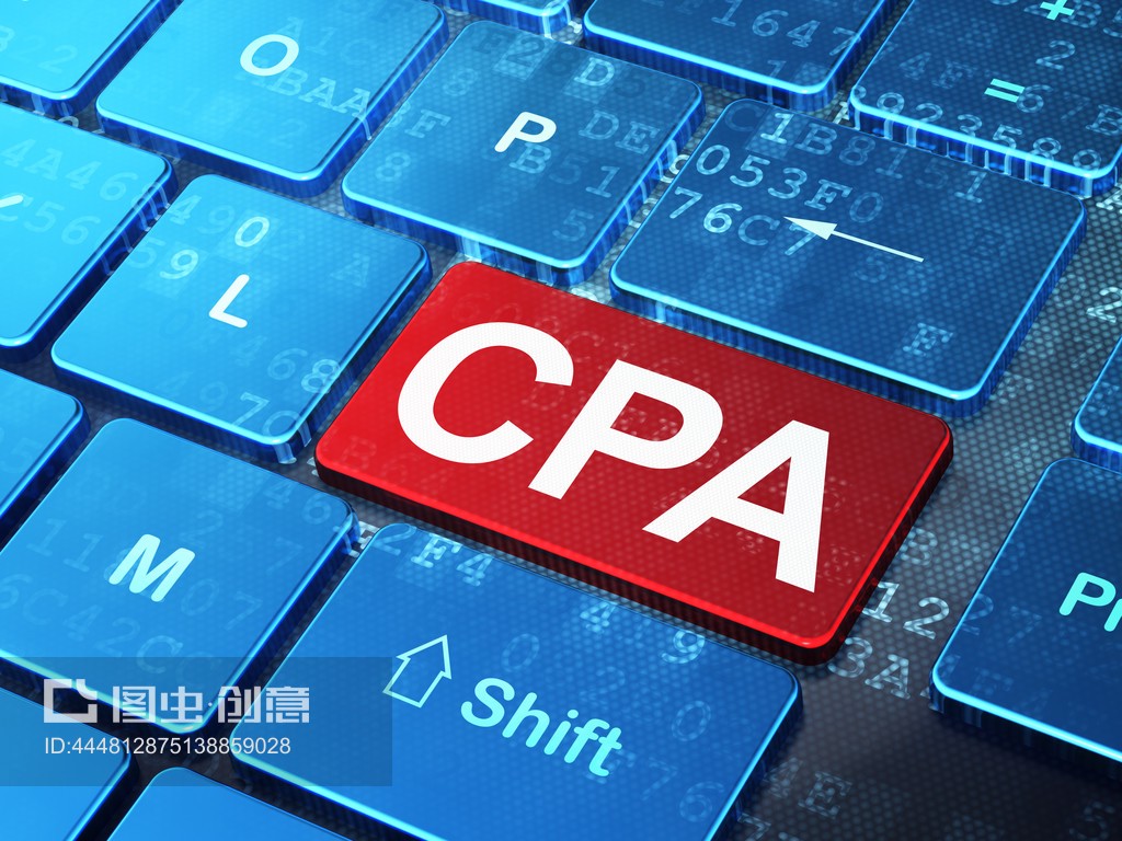 商业概念:计算机键盘背景下的注册会计师Business concept: CPA on computer keyboard background