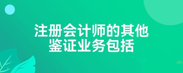 注册会计师的其他鉴证业务包括